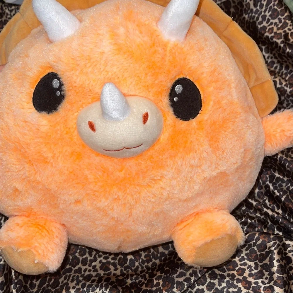 Triceratops Orange Stuffed Animal